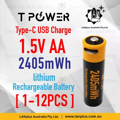 1.5V AA 1280mAh Type C Usb 2405mWh Lithium Rechargeable Lithium Battery > NiMH B • $4.99